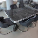 Trpezarijski Set Luisa Sivo 6 Stolice + trp Sto Irony Sivo v-noge 180x95cm