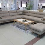 Ugaona Garnitura Valentino 300x300 Sa tabure Bež štof