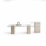 Set duo kaljeno staklo + Travertin kamen