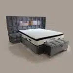 Elegance kamin krevet 160x200 sa dušekom, dva noćna ormarića i tabureom