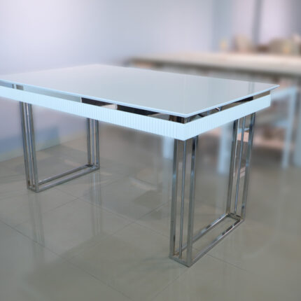 Trpezarijski Sto Hayam Belo Sjaj 150x90 (+35cm) 185x90