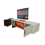 Tv Komoda Belo Braon Kamin Nova - Image 4