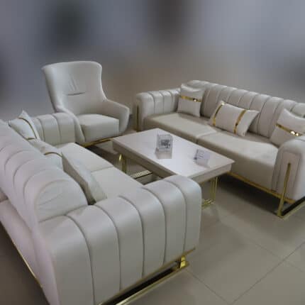 Garnitura Berlin 3-2-1 Bež Zlatno