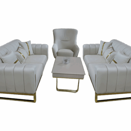 Garnitura Berlin 3-2-1 Bež Zlatno