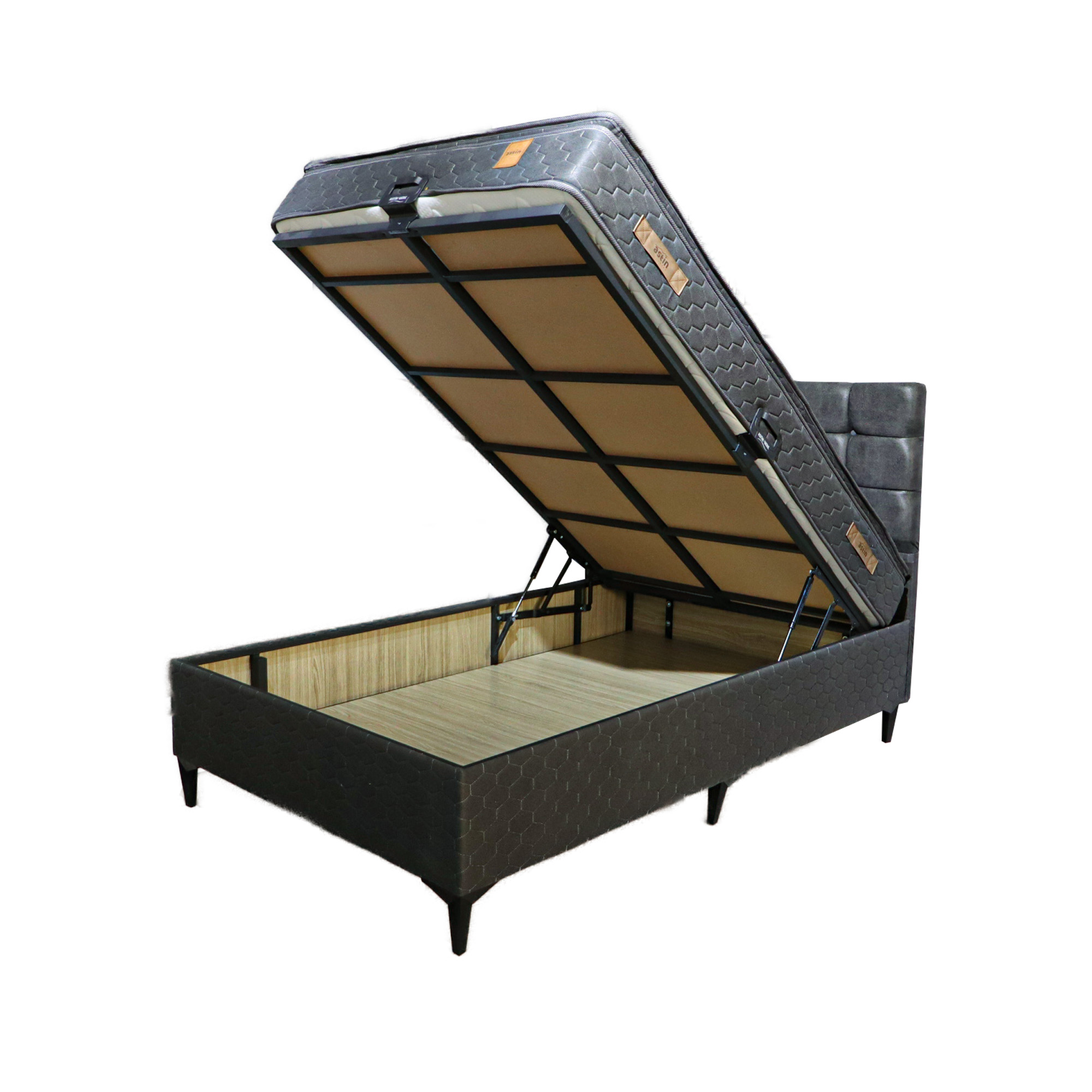 krevet 1 Boxspring Krevet Duke 120x200 Sivo - Image 2