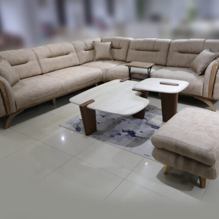 Ugaona Garnitura DIOR – 300×300 cm | Bež + Tabure